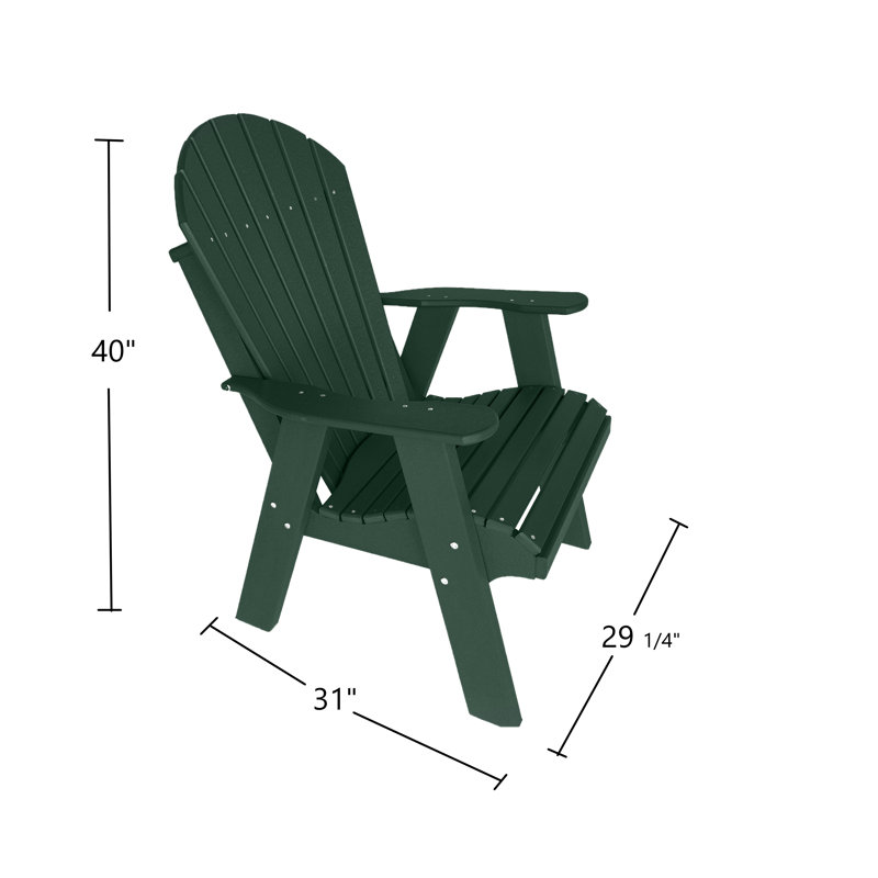 Aigris Fire Pit Chair - Upright Poly Adirondack Chair, Green