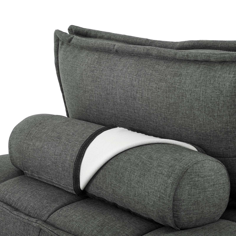 Modway Saunter, 4-Piece Sectional Sofa, Light Gray, Gray Polyester