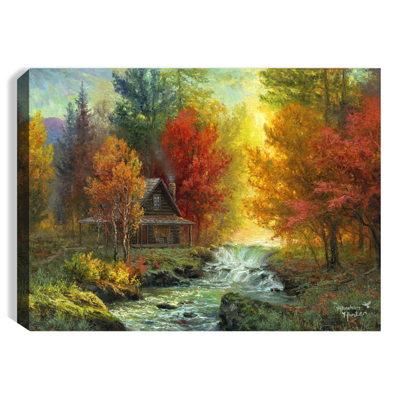 Kinard - Creekside Cabin 8x6 Lighted Tabletop Canvas