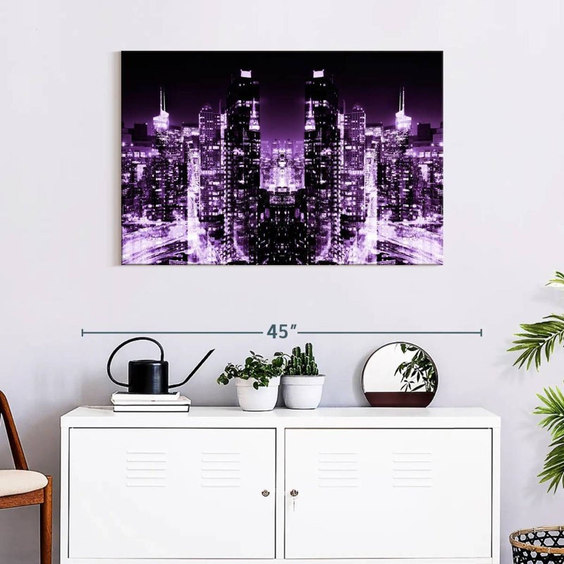 Ravi NYC Reflection - Night Skyline III, 24" H x 36" W