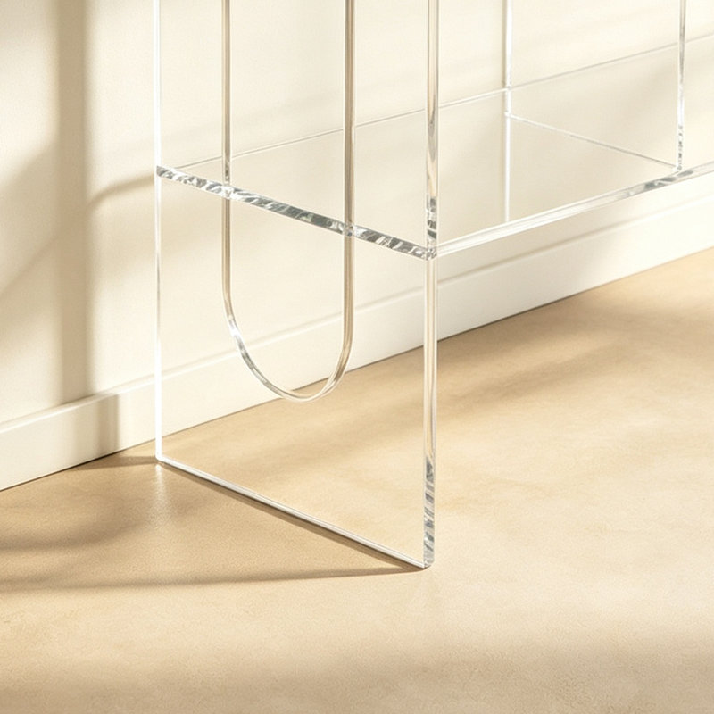 Console multi-couches en acrylique transparent, 27.56" H x 39.37" W x 11.81" D