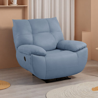 Single Manual Living Room Faux Leather Recliner