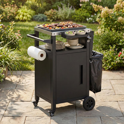 Chariot de barbecue 33,9 po avec abattant