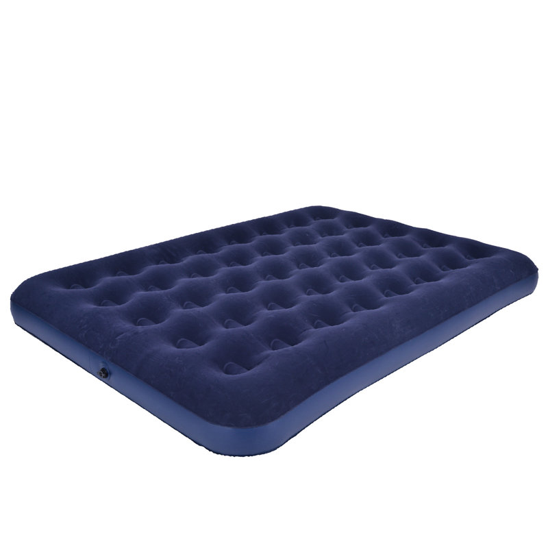 Navy Blue Double Sized Inflatable Air Mattress with Built-in Pump