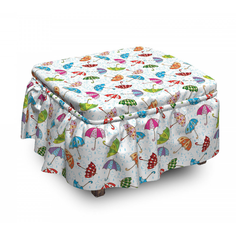 Housse pour repose-pieds parasol doodle