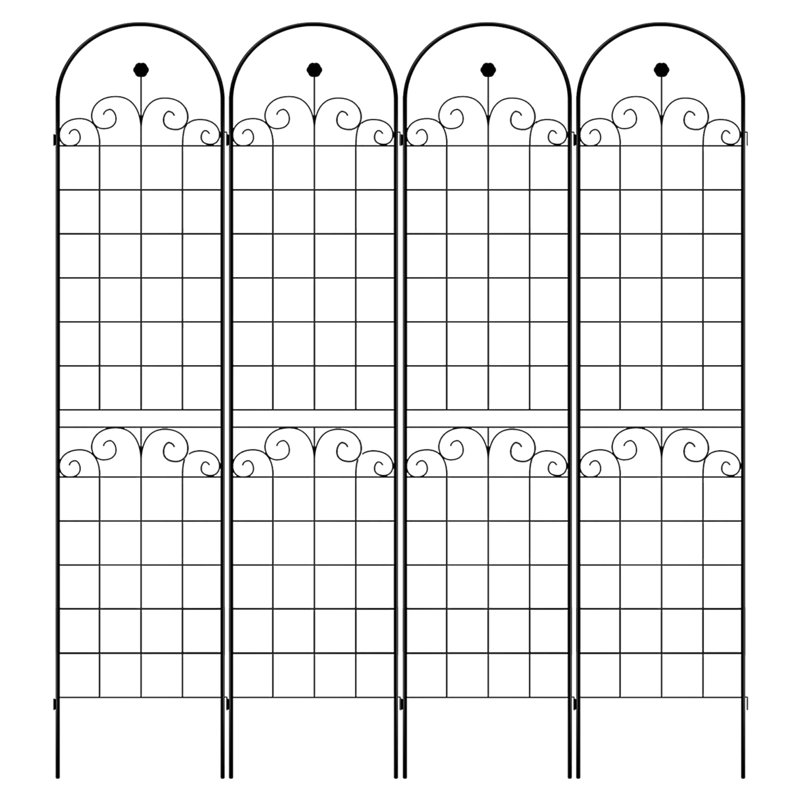 Paquet de 4 treillis de jardin en métal pour plantes grimpantes 86,7 po