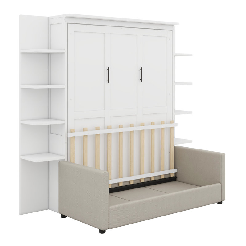 Murphy Bed Wall Bed With Sofa, White