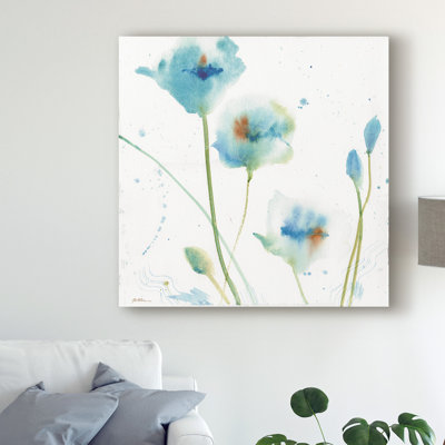 Time and Tides - Blues, reproduction d'aquarelle sur toile tendue