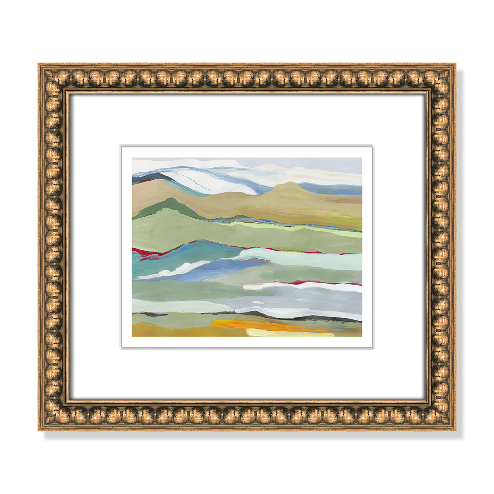 Dee "Goodbye Summer on the Hills" Painting, 14.25" H x 16.25" W x 0.88" D, Gold Bead Framed
