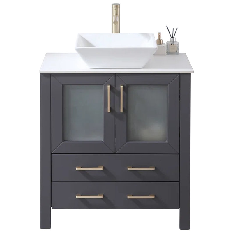 Ensemble de meuble-lavabo simple 30 po gris