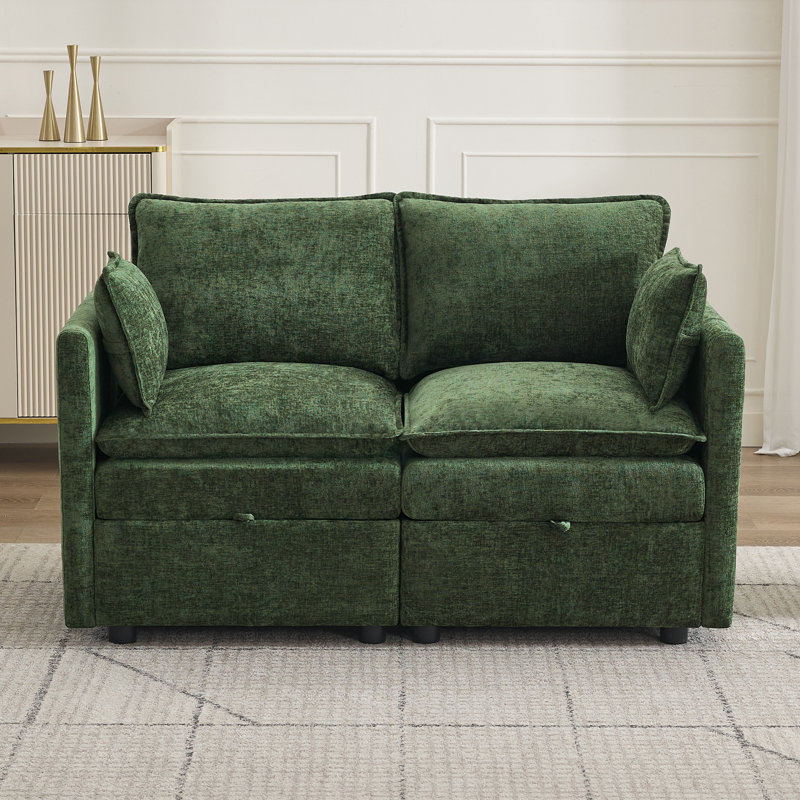 Canapé modulaire avec rangement 55,4 po, Vert