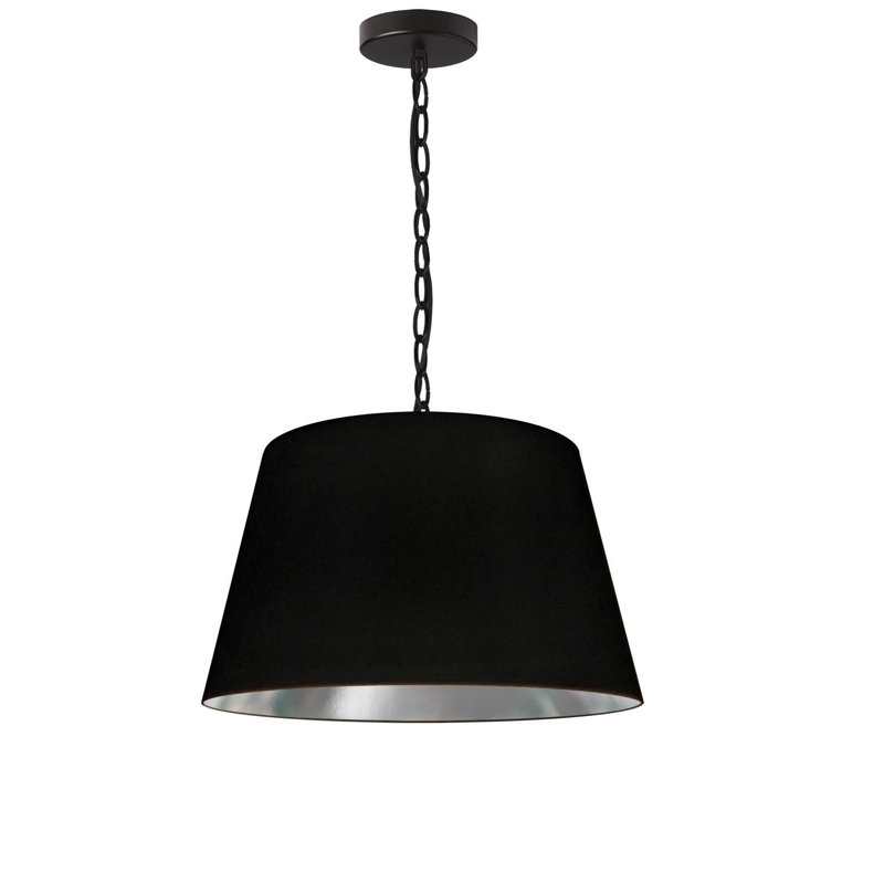 Onald 1 - Light Single Pendant, Black, 7" H x 32" W x 32" D, Black/Gray