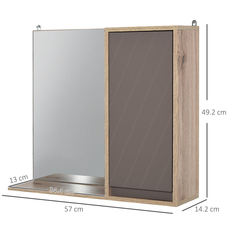 Paulis 90mm W 492mm H Wall Mounted Required Frameless Medicine Cabinet Mirror 1 Adjustable