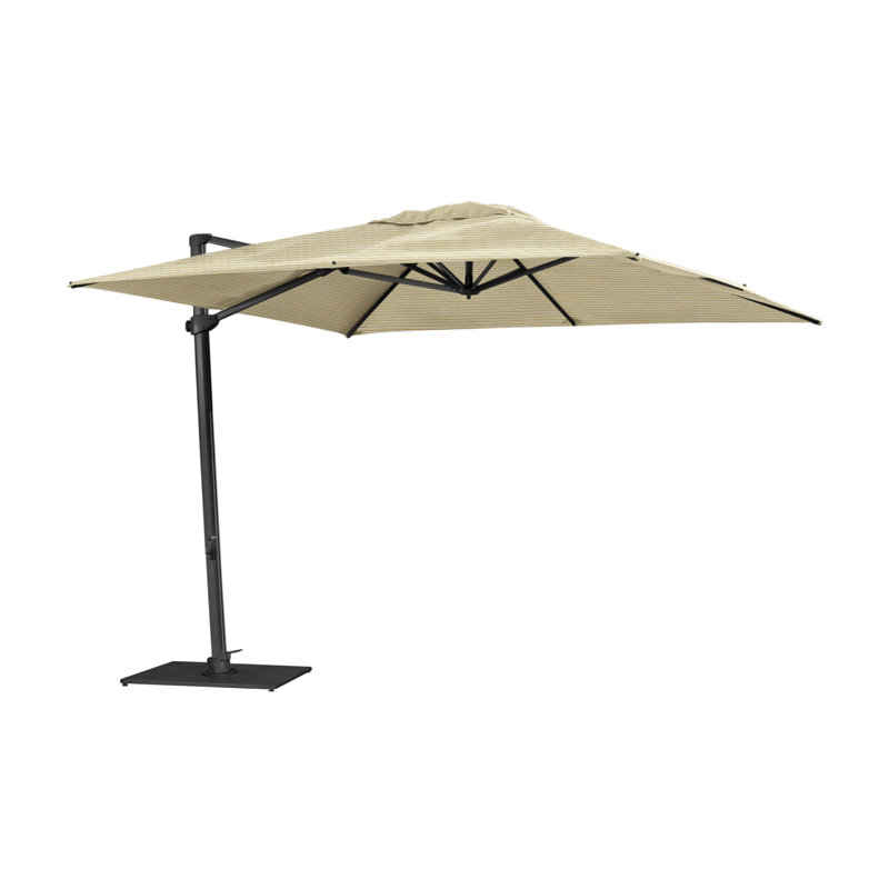 Pavone 10' x 13.1' Rectangular Cantilever Umbrella (Grip Handle), Double Stack Plate - Large, Black, Sazon
