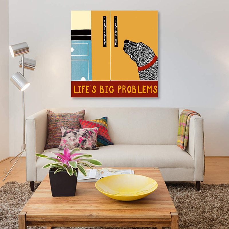 Life's Big Problems Banner by Stephen Huneck - Wrapped Canvas Print, 45.72 cm H x 45.72 cm W x 1.91 cm D