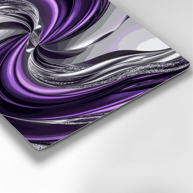 Gradient Abstract 70 Purple Metal Wall Art, 11" H x 14" W