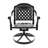 All-Weather 7 Cast Aluminum Dining - 6 Swivel Chairs & Rectangular Black Table, Attractive Carving Styles, Excellent Weather Resistance, Comfortable Seating Arrangement, 360-Degree Feature, Cushions,-1922064741-1922064743