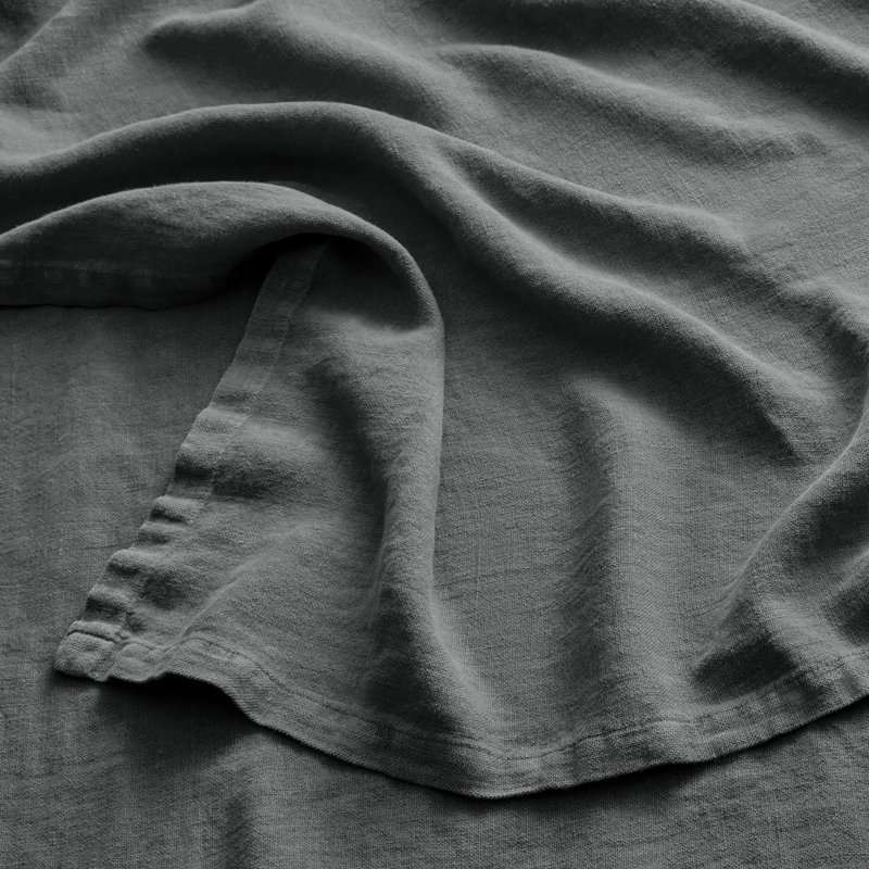 Rainy Hand Woven Throw Blanket, Charcoal