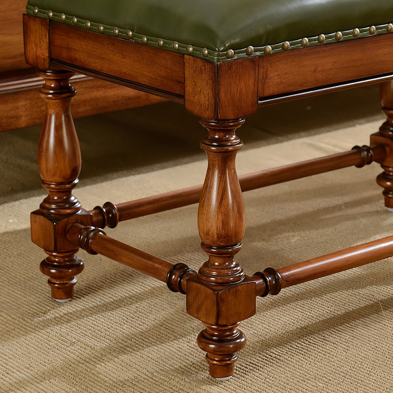 Banc rembourré en cuir de vache Arlinda