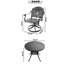 Ensemble de salle à manger 5 pièces en aluminium coulé résistant aux intempéries, comprenant 4 chaises pivotantes et une table ronde de 39,37 po avec structure noire -925670460