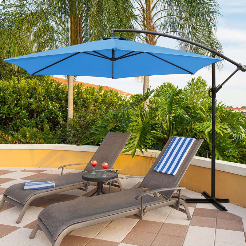 Parasol en porte-à-faux 10 pi Arabella, Bleu clair