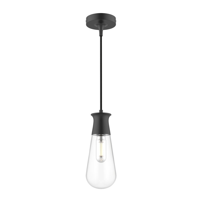 Luminaire suspendu d'extérieur à 1 ampoule Marcel, Noir mat