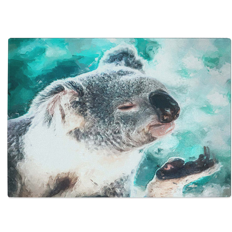 Tempered Glass Cute Koala Bear Chopping Board, 28.5 cm W x 20 cm L