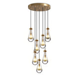7-Lights Raindrop Solid Thick Glass Pendant light