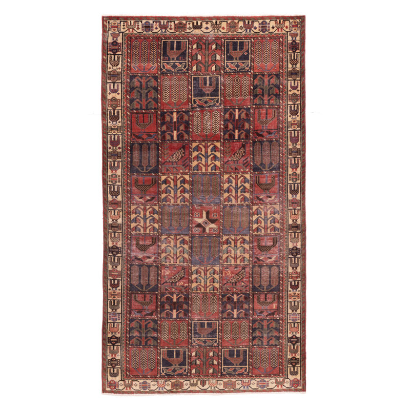 Tapis rouge rétro Kayseri 4 pi 9 po x 9 pi 3 po