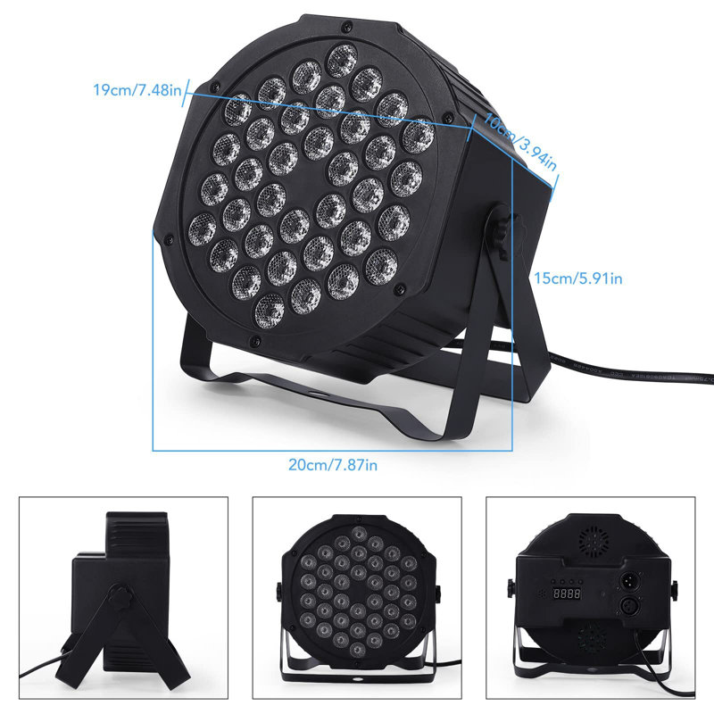 36 lumières de scène à DEL avec télécommande et commande sonore