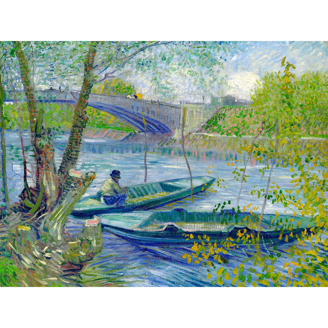 Kunstdruck Fischen im Frühling, die Pont de Clichy (Asnires) von Vincent Van Gogh