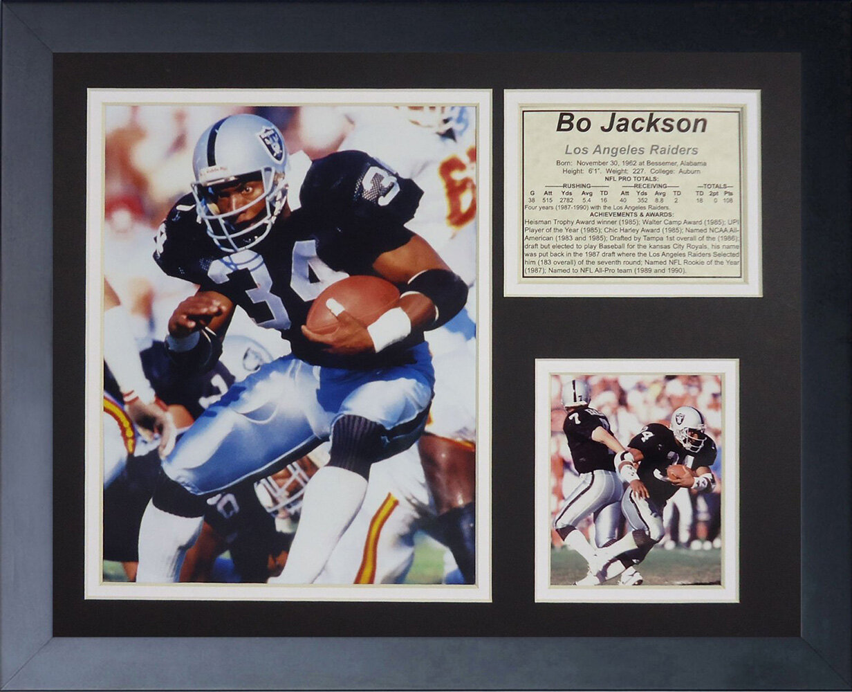 Bo Jackson Oakland Raiders Abstract Art 34 Canvas Print