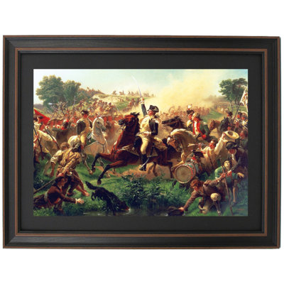 Washington rallie les Troupes à Monmouth par Emanuel Leutze | Reproduction encadrée