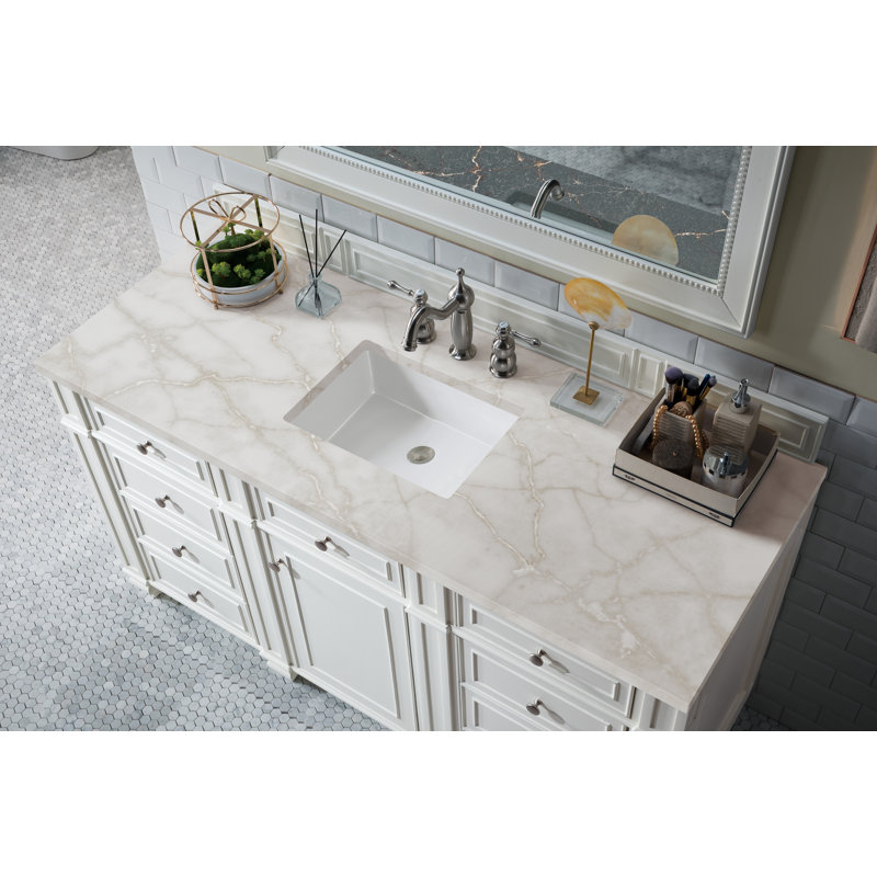 Bristol 60'' W Single Vanity, Victorian Silver, Bright White