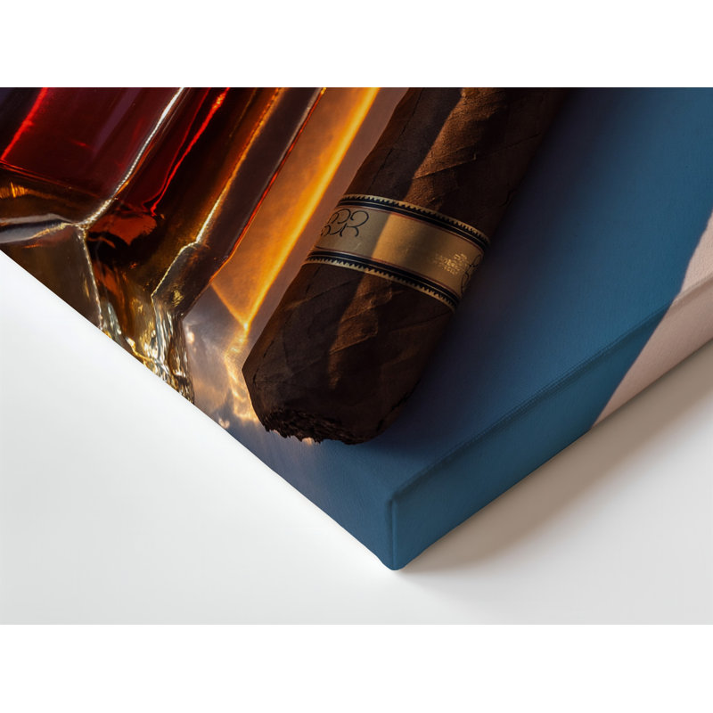 Toile, une élégante bouteille rectangulaire en verre de Johnnie Walker Black Label, H 30 po x l 40 po