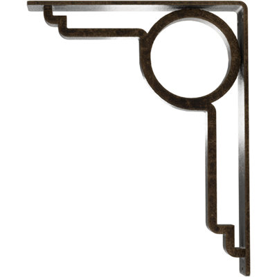 2"W x 10"D x 12"H Maria Wrought Iron Bracket, (Triple center brace), Antiqued Pale Gold