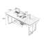 Bureau 55,12 po rectangulaire en bois fritté + bois manufacturé + acier inoxydable avec bureau à 2 tiroirs-109801214-109801218