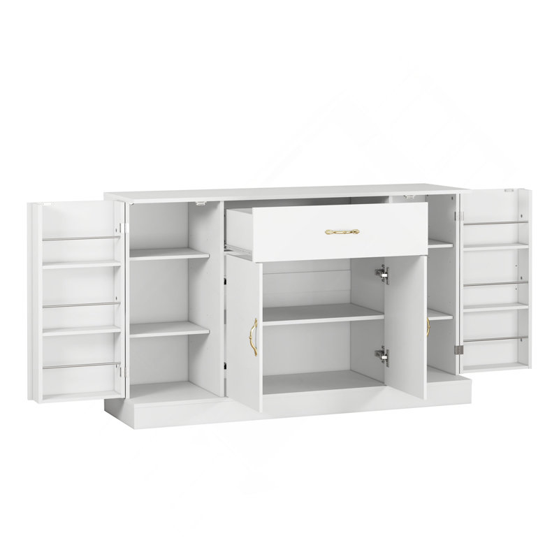 Buffet avec rangement, grande armoire de rangement avec 1 tiroir et 4 portes, buffet moderne pour la salle à manger