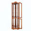 Vitrine de coin lumineuse avec portes et tablettes en verre trempé - rangement élégant en chêne pour le décor du salon et de la chambre à coucher-315110754
