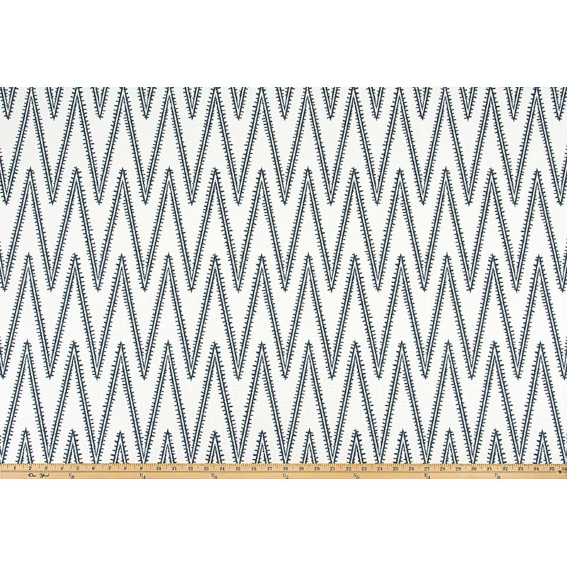 Coussin géométrique bleu foncé à chevrons géométriques, Carré 15 po