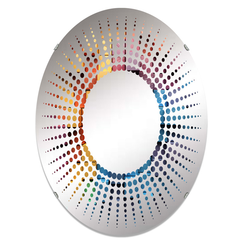 Rainbow Cubic Wood Spectrum - Miroir décoratif Starburst | Ovale, 29,5 po x 19,6 po