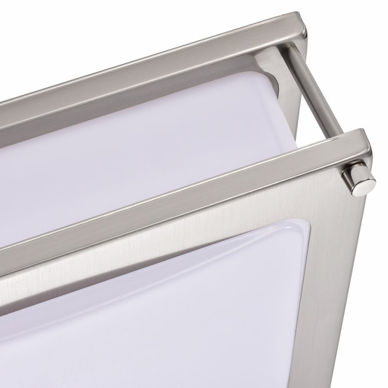 14 Inch LED Square Flush Mount Ceiling Light, 20W Dimmable LED Ceiling Light Fixture, 4000K & Brush Nickel, Modern Ceiling Chandelier for Living Room, Bedroom