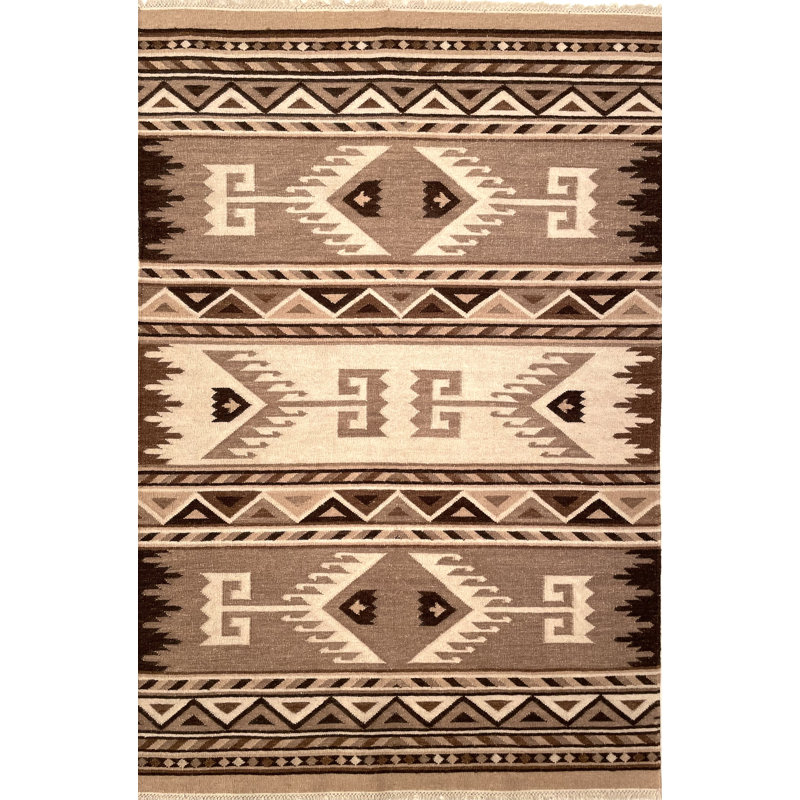 Wool Southwestern Indoor Rug, Rectangle 3'x5'