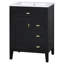Fabrication de meuble-lavabo 24 po avec lavabo, panneau de fibres à densité moyenne et bois d'hévéa-129021224