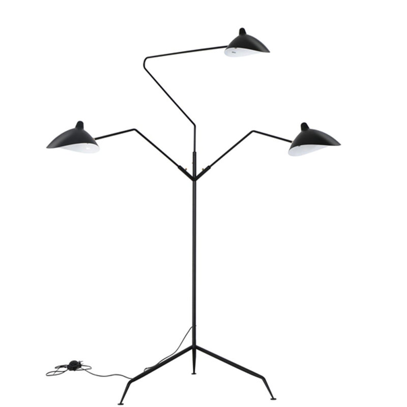 Lampe sur pied noire 3 lumières Niviea