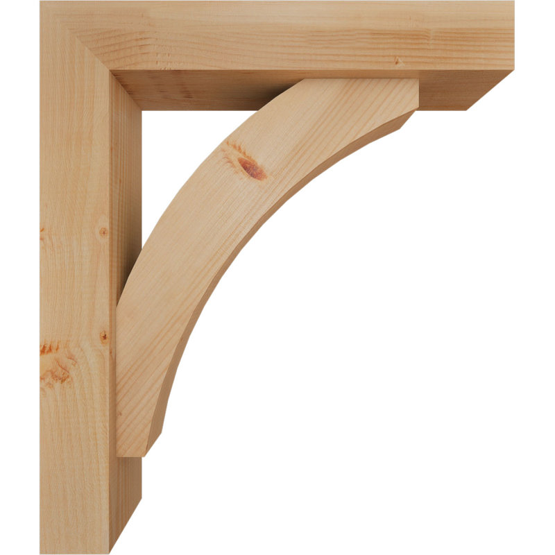 Thorton Block Bracket with Offset Brace, 28 x 24, 5 1/2"W Douglas Fir (Smooth)