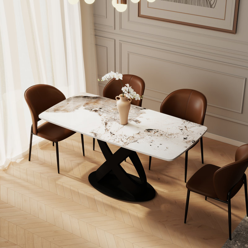 Table de salle à manger Sesteded, Noir, Pandora, H 29,53 po x L 63 po x l 31,5 po