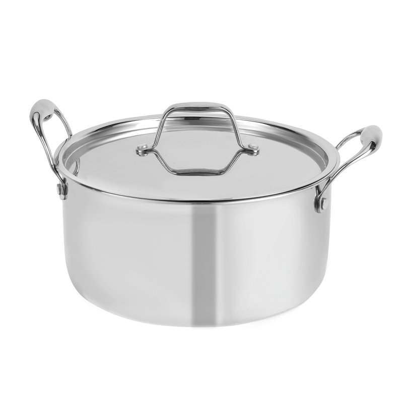 Royalford 24cm Triply Stainless-Steel Casserole Dish with Lid
