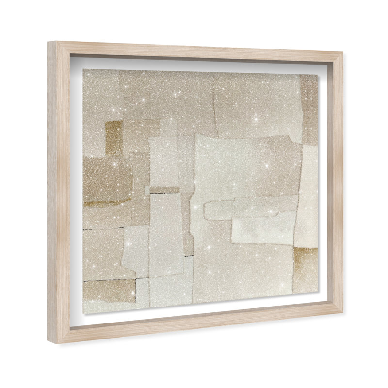 Vanilla Shadowbox Abstract Print by Oliver Gal, Black Frame, 12 x 12, 13.5"H x 13.5"W, Natural Oak Shadowbox