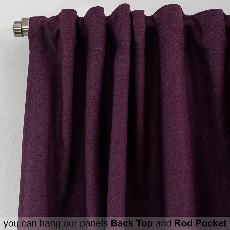 LAXTON Room Darkening Extra Long & Extra Wide Decorative Curtain, Aubergine, 100" W x 108" L